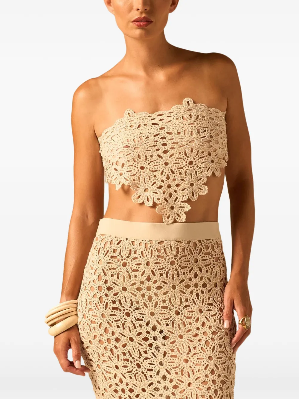 JBQ Ettie beaded macrame top - Toni neutri