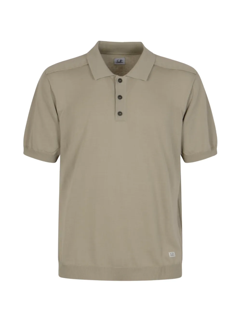 C.P. Company logo-patch knitted polo shirt - Grau