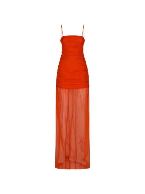 Raquel Diniz ruched sheer-panel dress