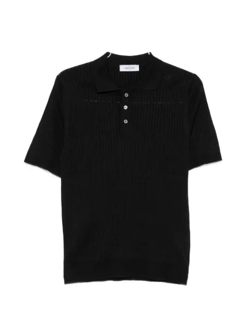 Gran Sasso ribbed-knit short-sleeve polo shirt