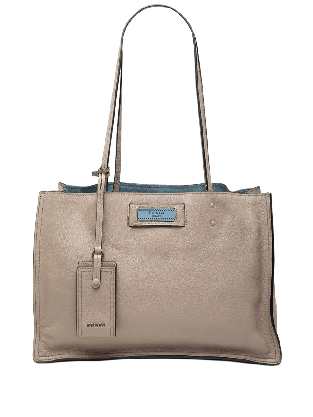 Prada Pre-Owned 2017-2026 Glace Calf Etiquette tote bag - Grigio