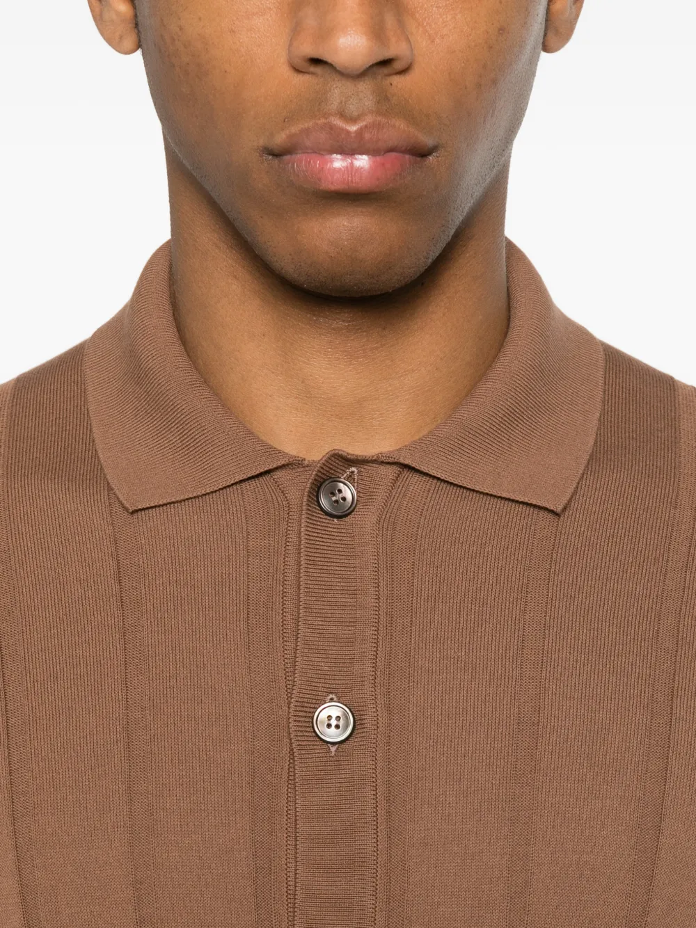 Gran Sasso Ribgebreid T-shirt Bruin