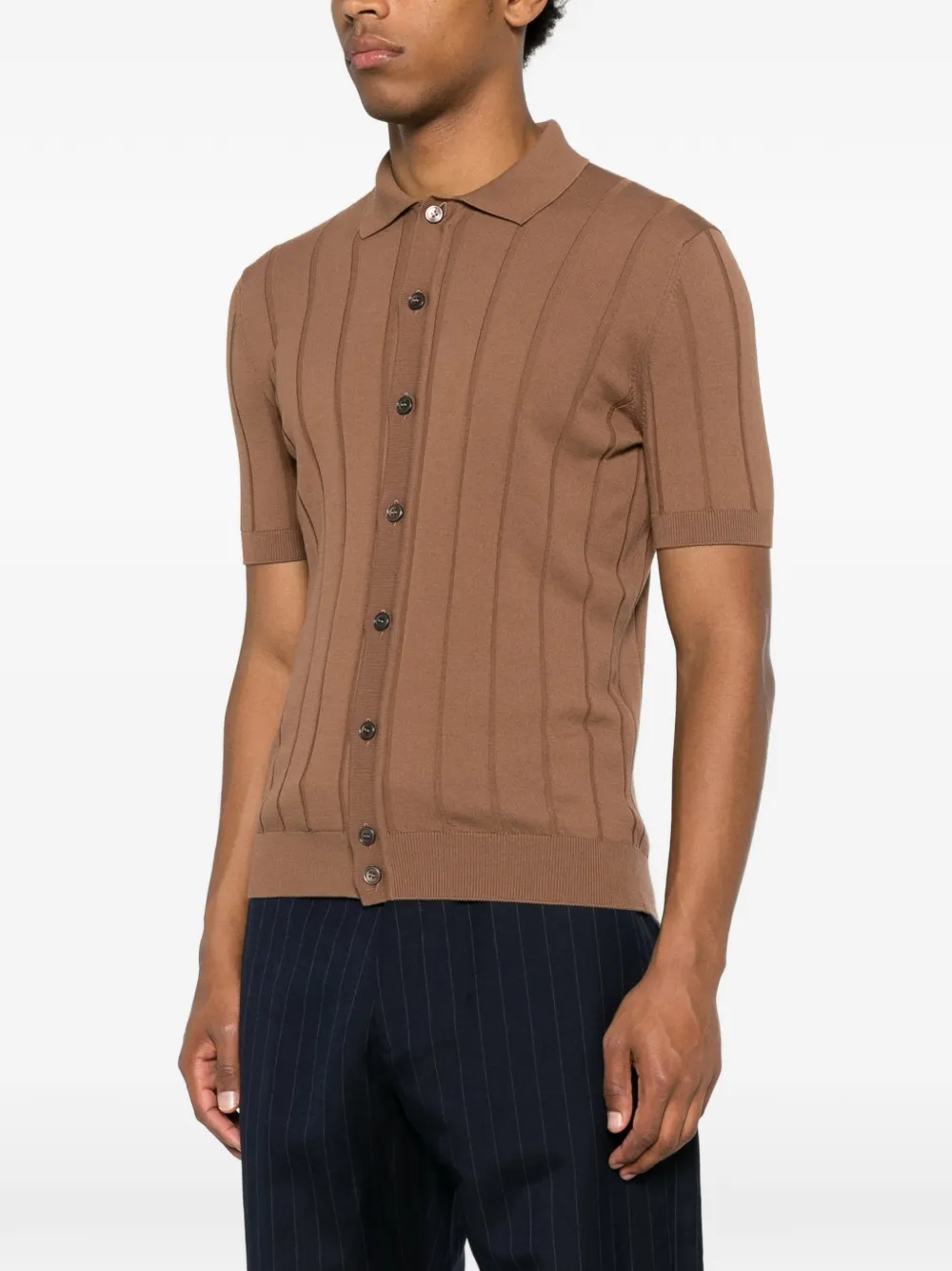 Gran Sasso Ribgebreid T-shirt Bruin