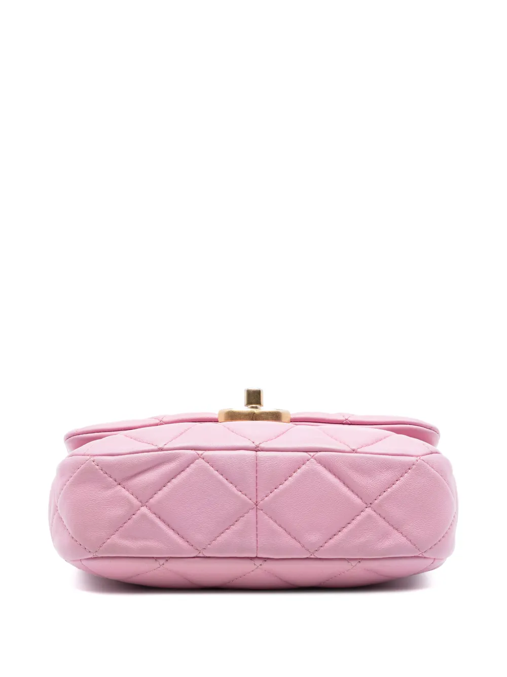 Chanel Pre-owned 2021-2025 Mini Quilted Lambskin Candy Chain Flap Crossbody Bag in Pink, view 4