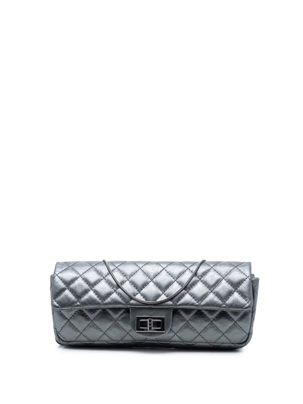 CHANEL Pre-Owned 2008-2009 Quilted Glazed Calfskin Reissue 2.55 Flap Chain Clutch shoulder bag - Argento