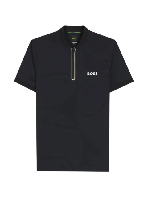 BOSS playera tipo polo con perforaciones y cierre