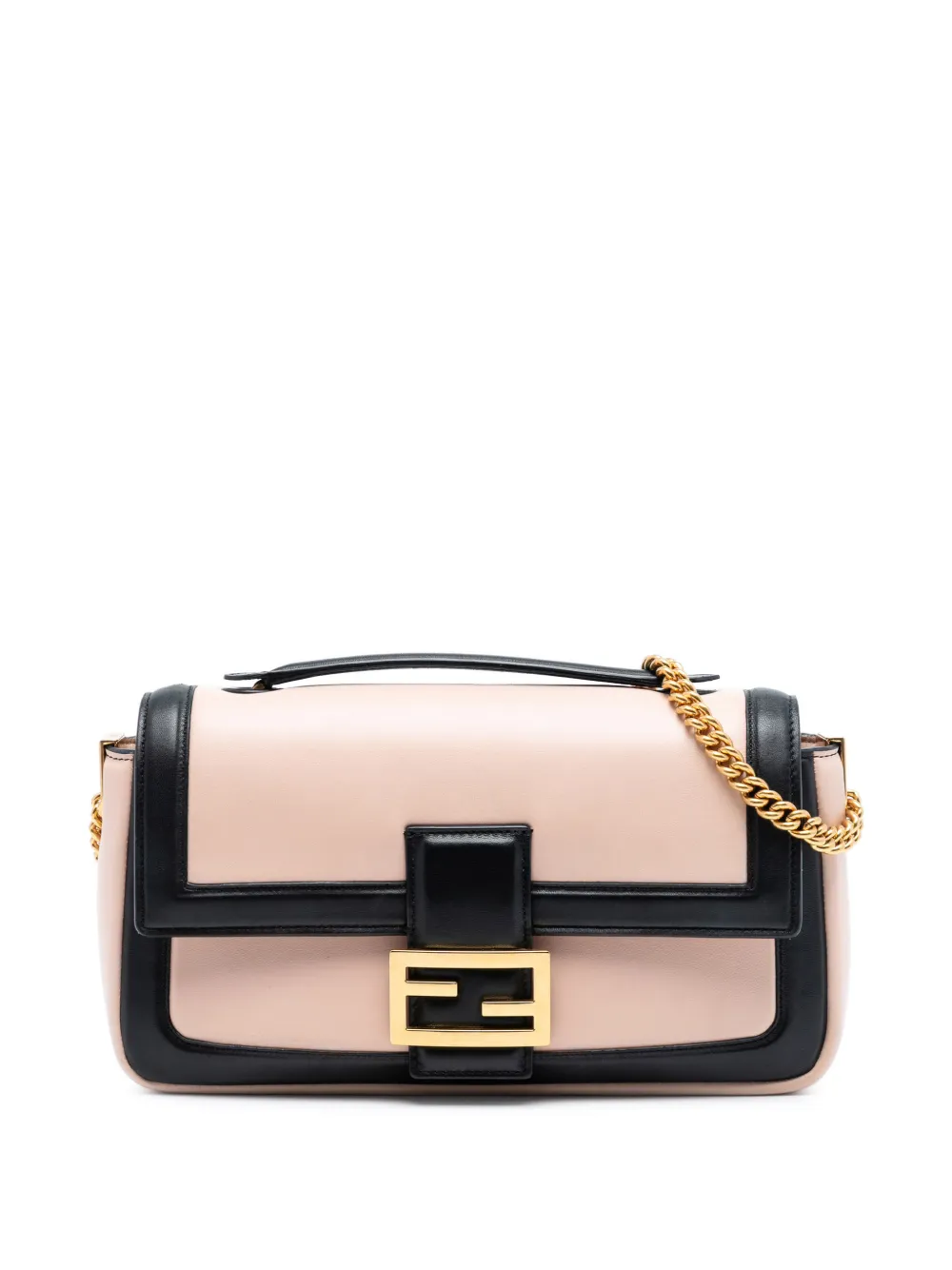 Fendi Pre-Owned 2010-2025 Bicolor Leather Chain Midi Baguette shoulder bag - Rosa