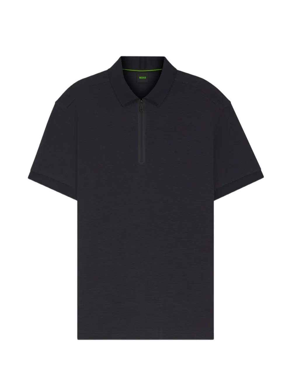 BOSS zip-fastening mesh polo shirt - Nero