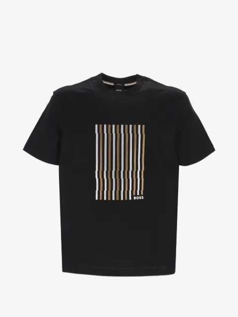 BOSS stripe-artwork T-shirt in cotton jersey