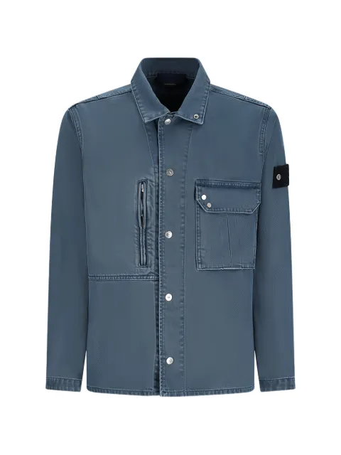 Stone Island logo-patch pocket shirt