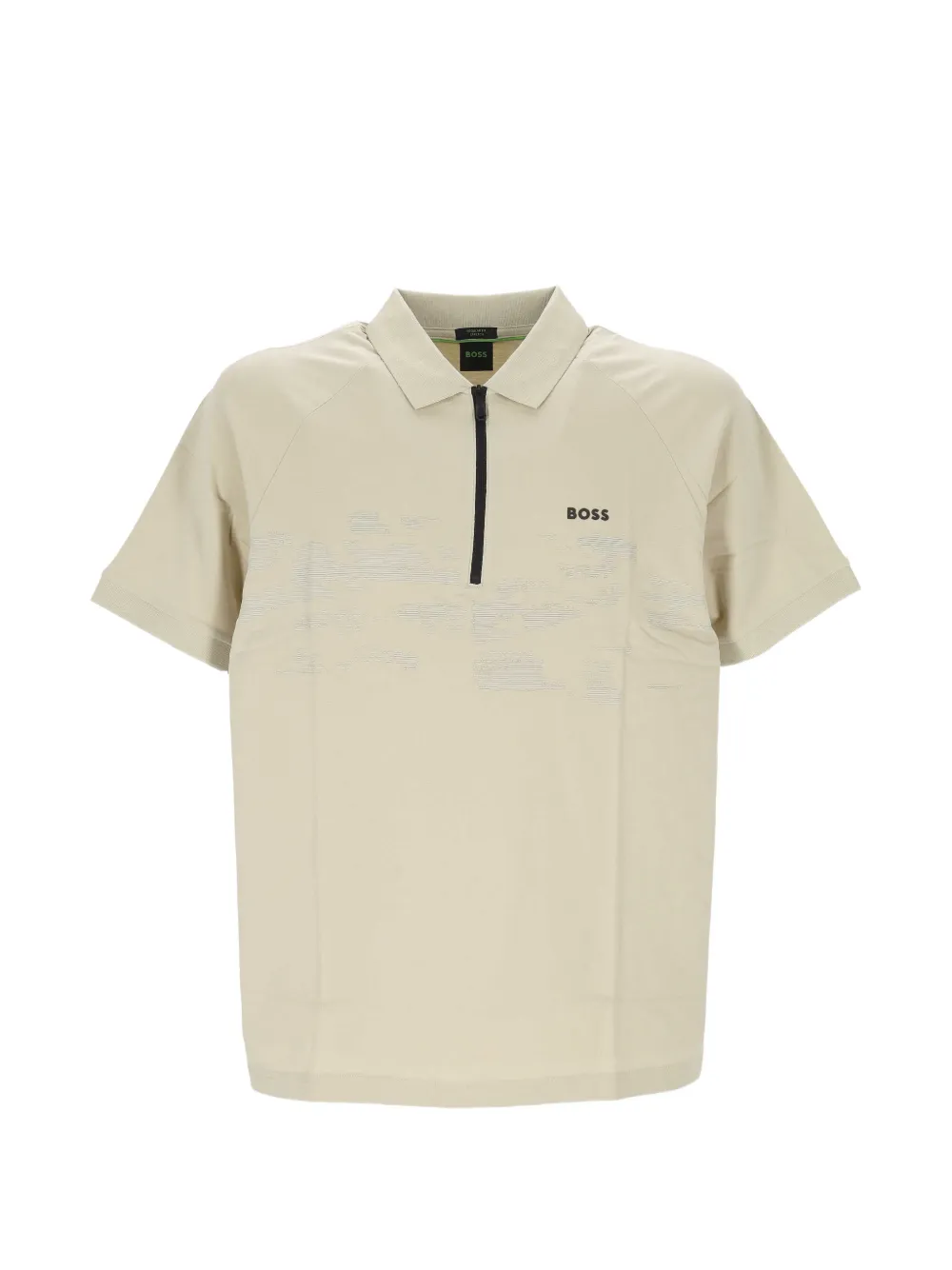 BOSS textured raglan-sleeve polo shirt - Toni neutri
