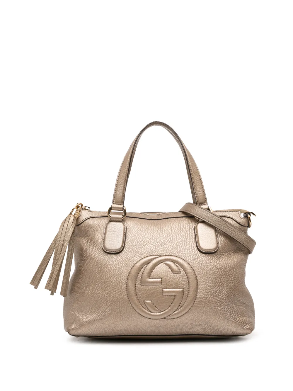 Gucci Pre-Owned 2016-2025 Small Metallic Leather Soho Working satchel - Oro