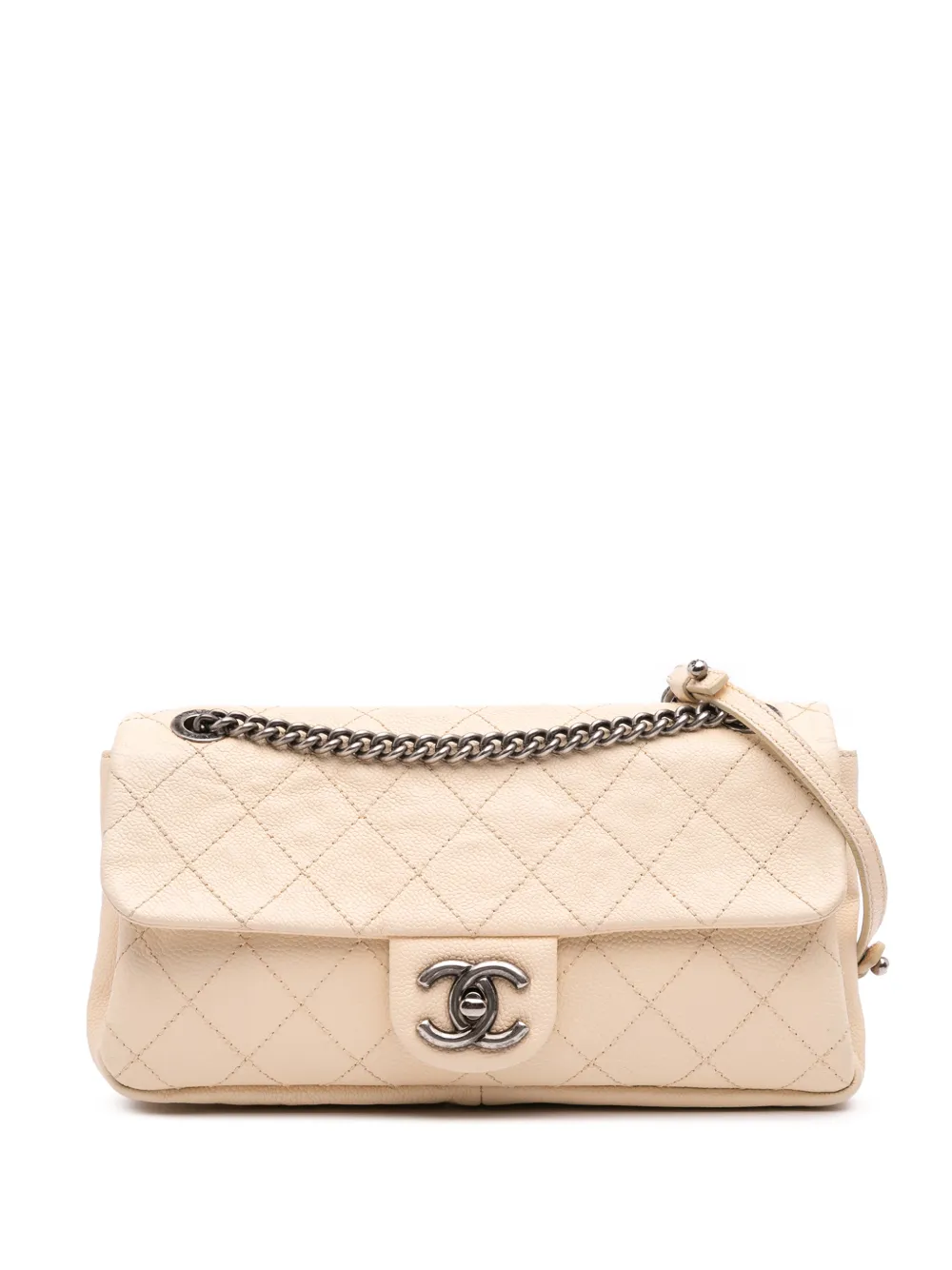 CHANEL Pre-Owned 2011 Medium Quilted Caviar Simply CC Flap shoulder bag - Marrone