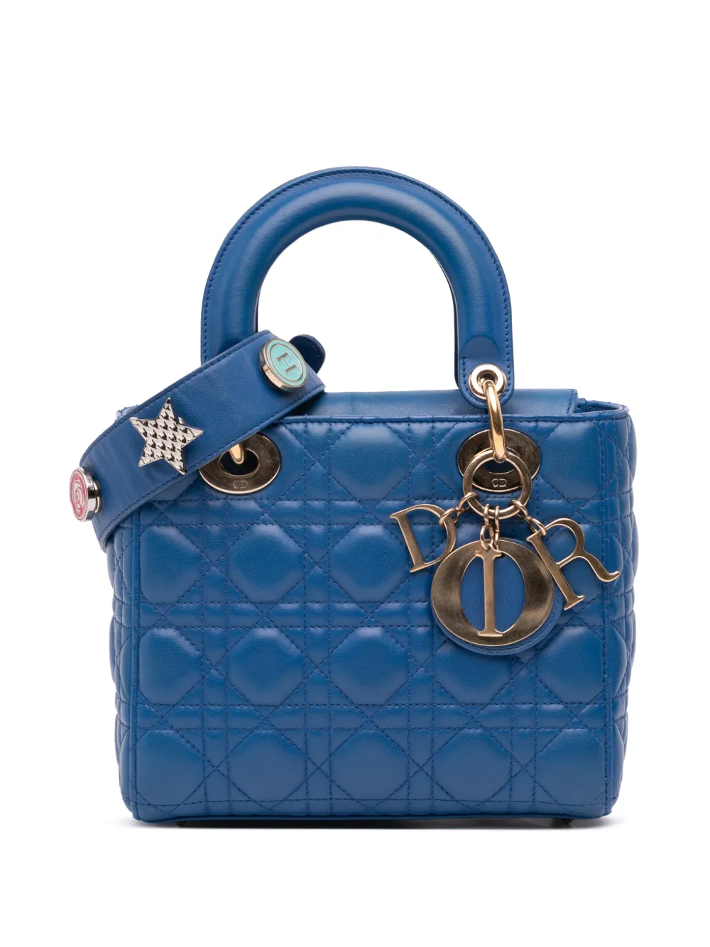 Christian Dior Pre-Owned 2016 Small Lambskin Cannage MyABCDior Lady Dior satchel - Blau