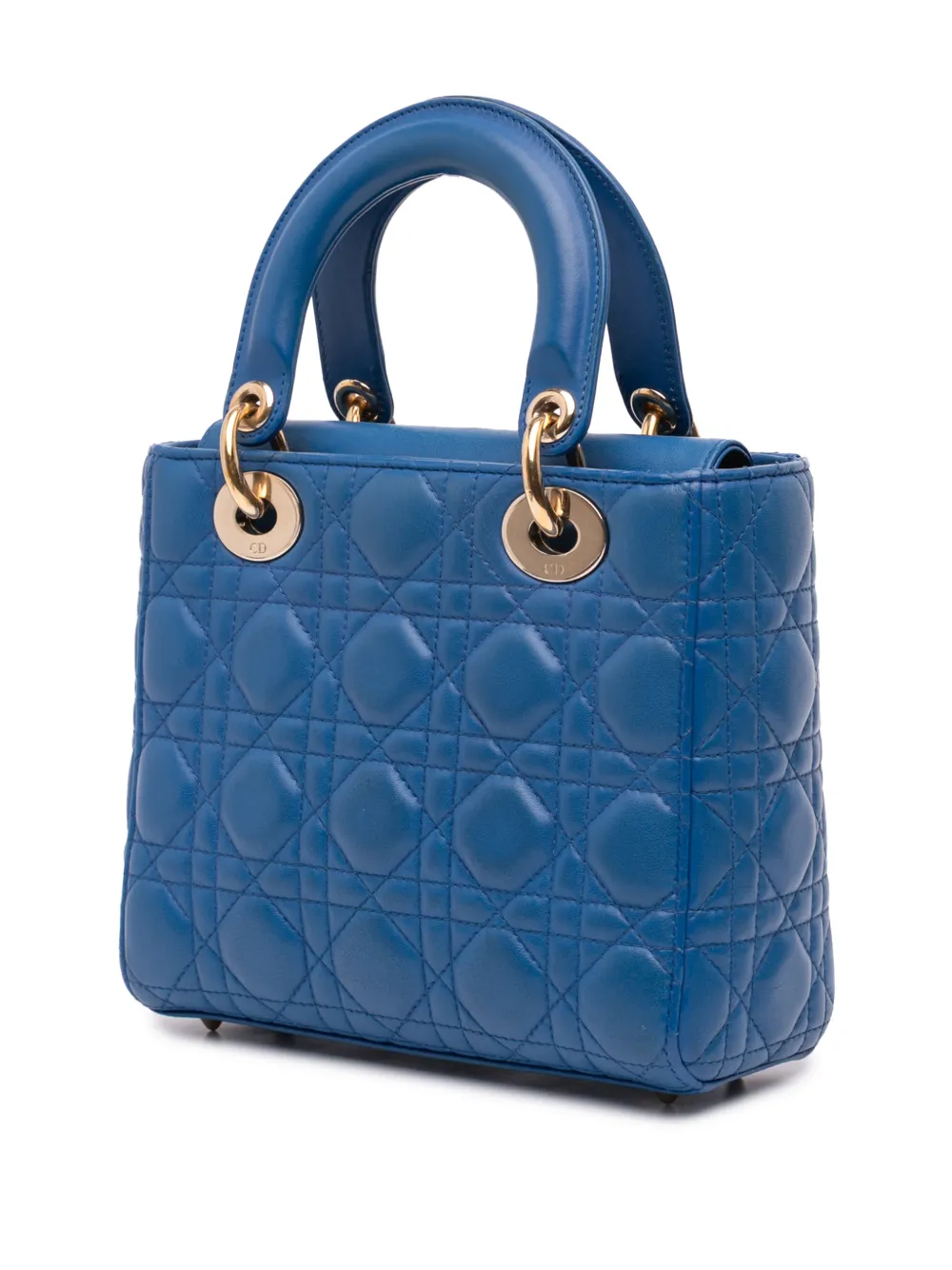  Christian Dior Pre-owned Bolso Satchel My Abcdior Lady Dior Pequeño De Piel De Borrego Con Motivo Cannage 2016 - Azul 