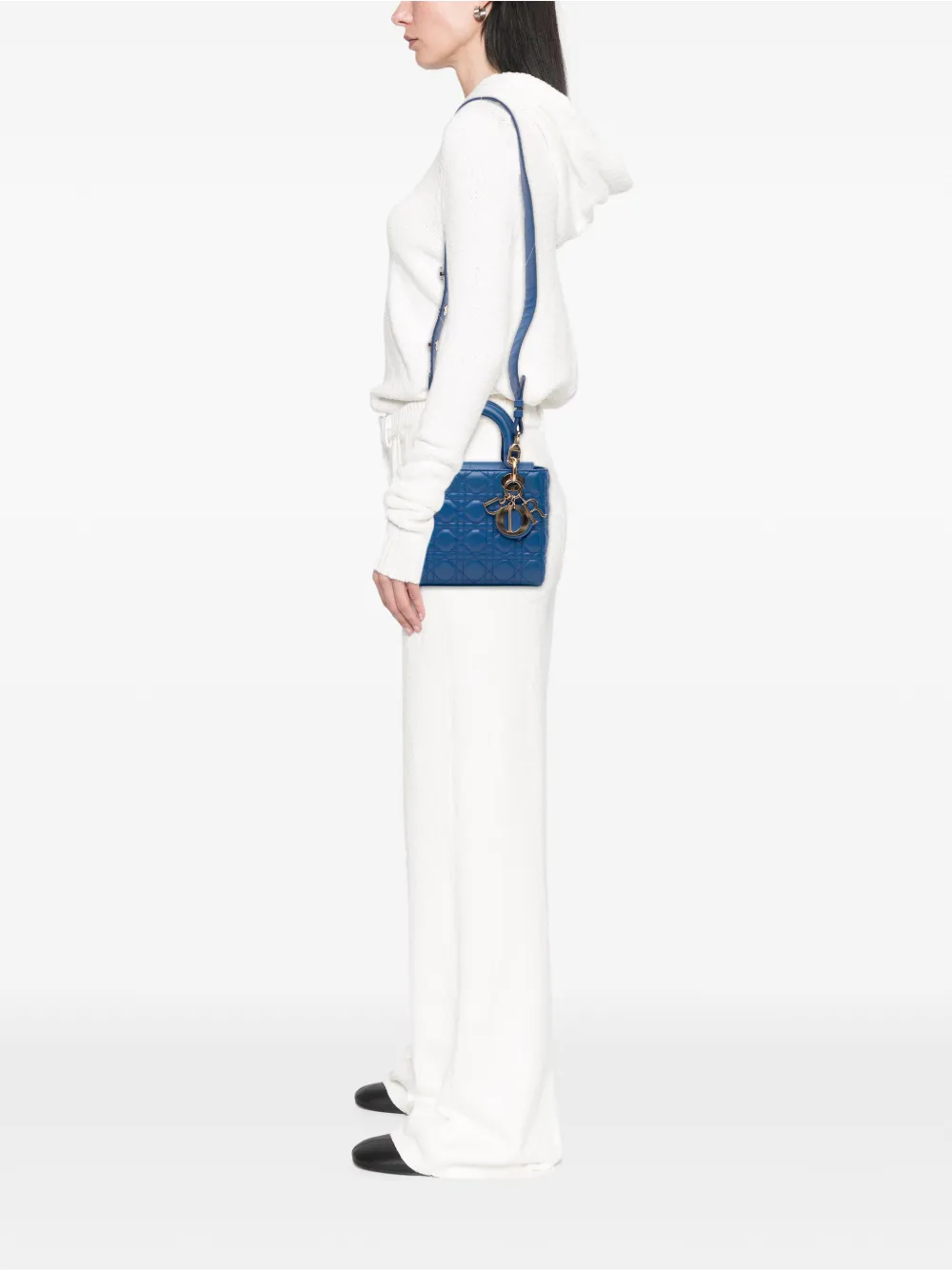  Christian Dior Pre-owned Bolso Satchel My Abcdior Lady Dior Pequeño De Piel De Borrego Con Motivo Cannage 2016 - Azul 