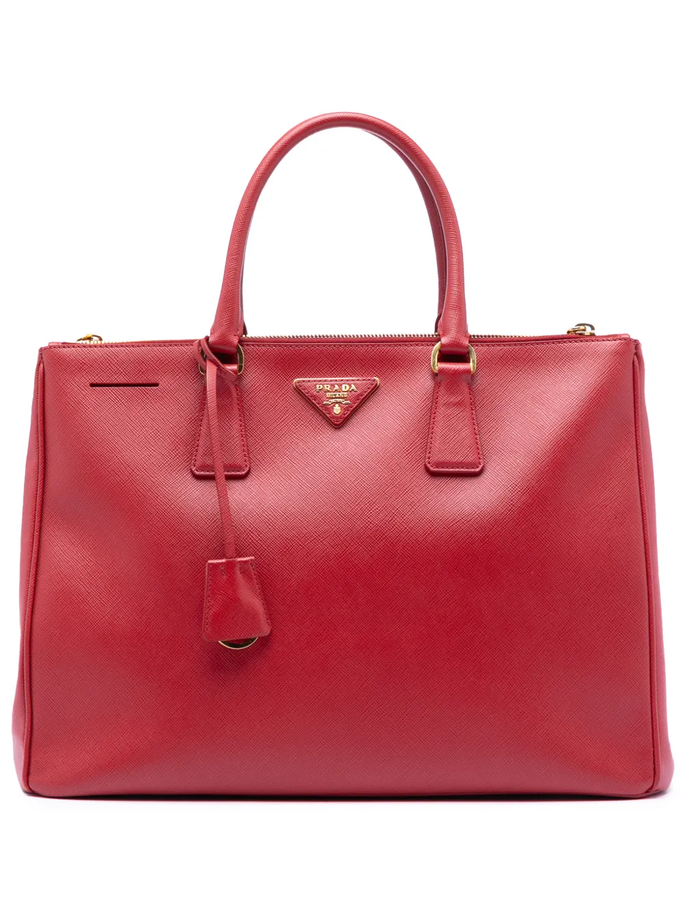 Prada Pre-Owned 2010-2026 Large Saffiano Lux Galleria Double Zip satchel - Rosso