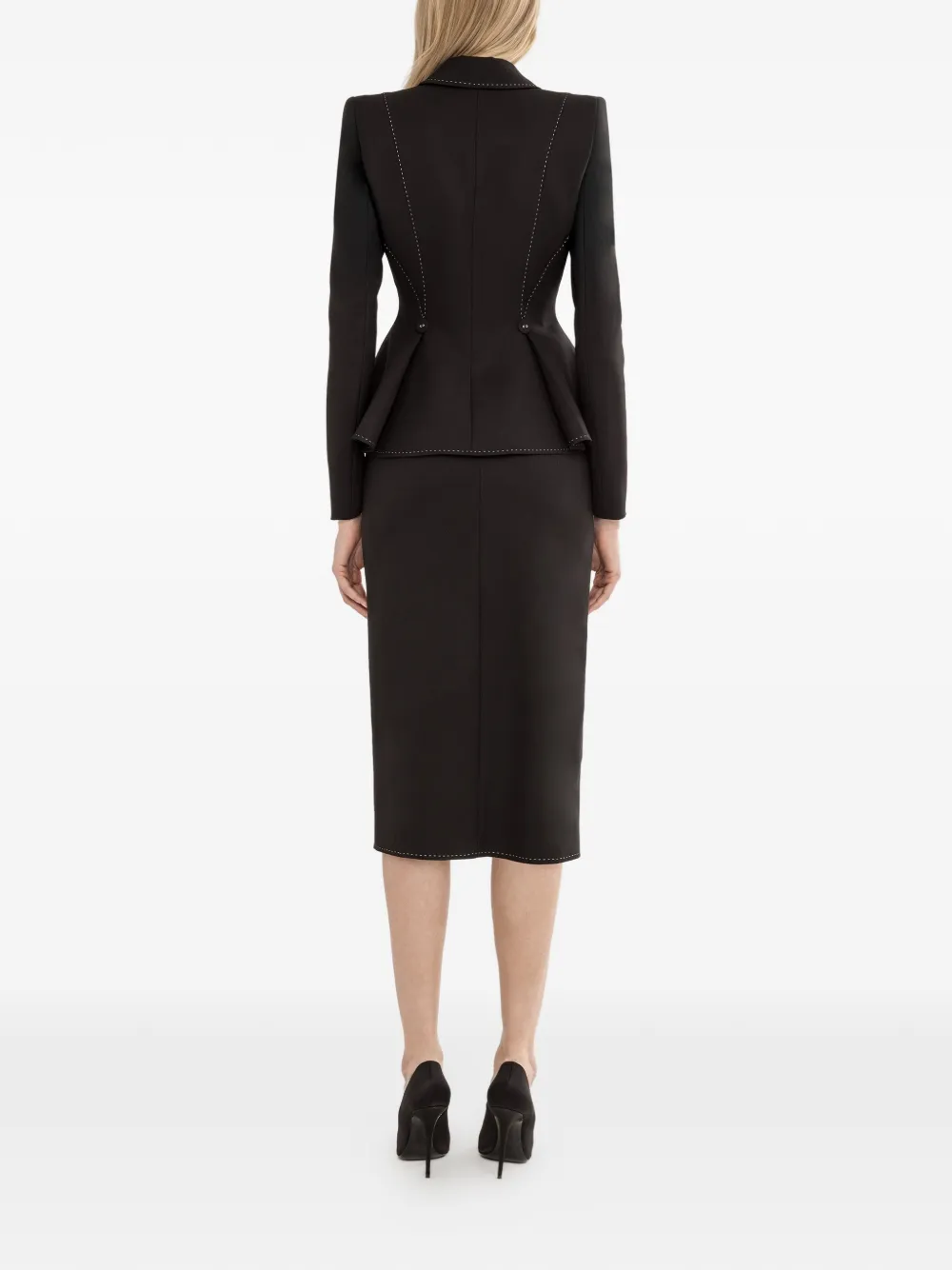 NISSA High waist kokerrok Zwart