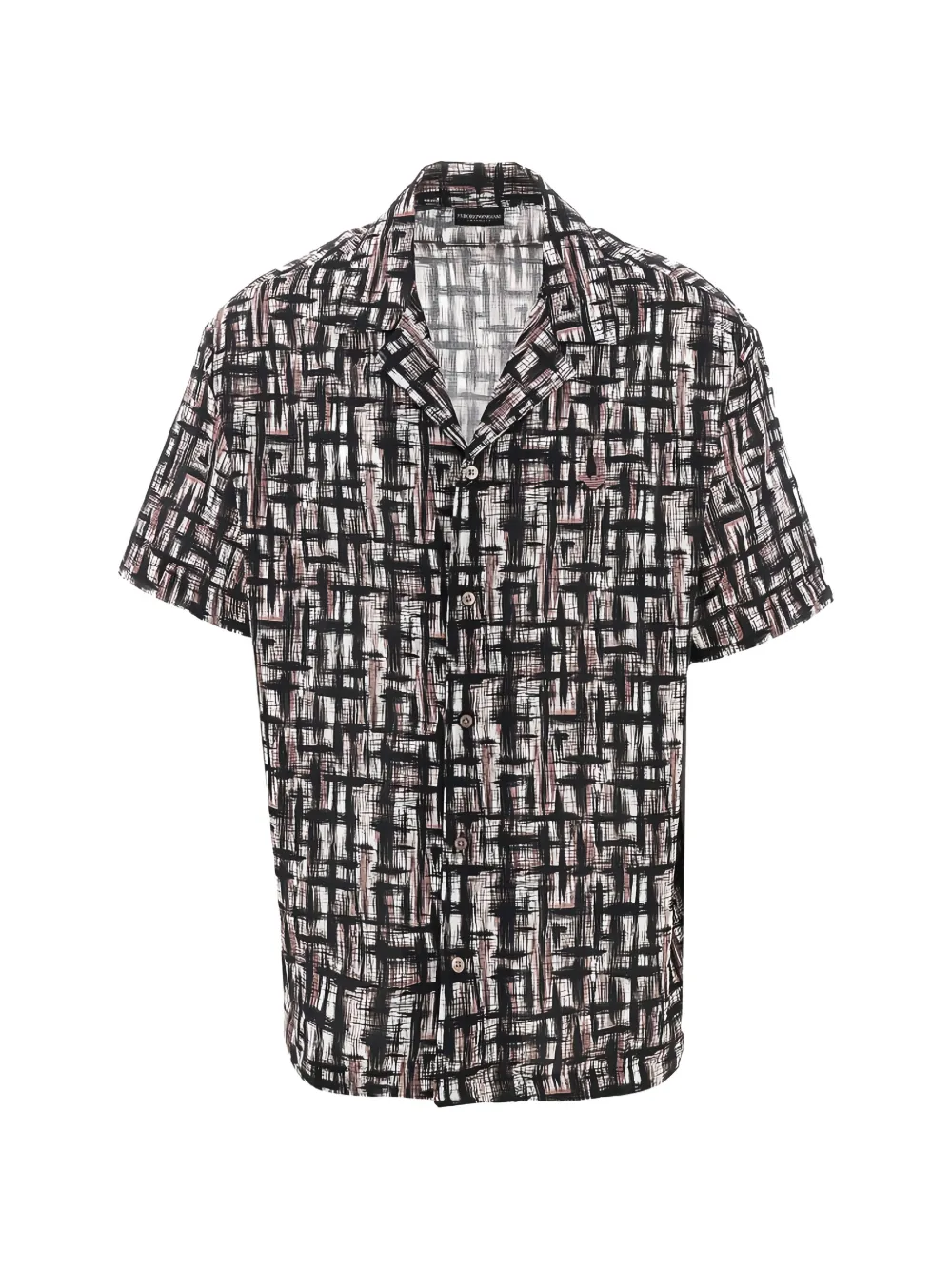 Emporio Armani graffiti-print short-sleeve shirt - Nero