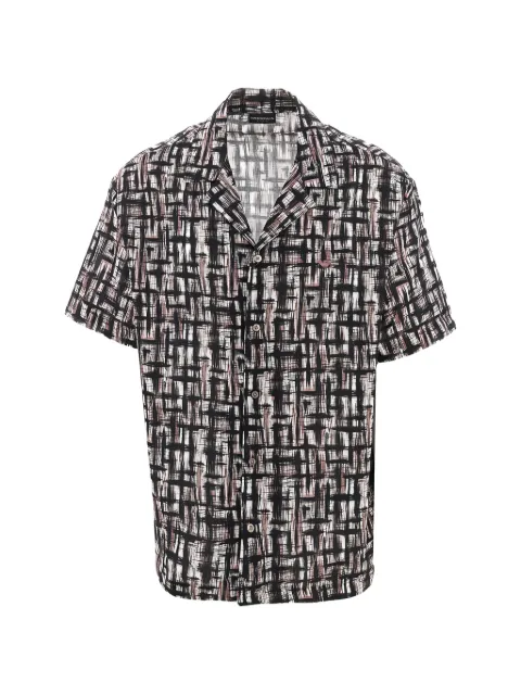 Emporio Armani graffiti-print short-sleeve shirt