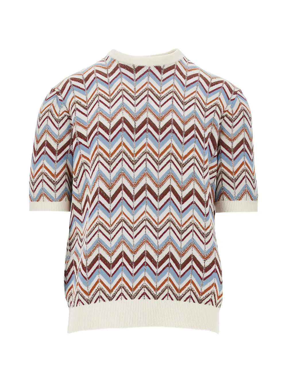 gallia chevron short-sleeve jumper - Nude