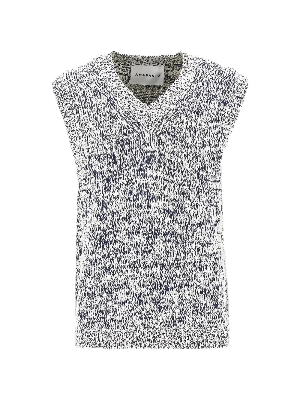 Amaranto V-neck Knitted Vest In Blue