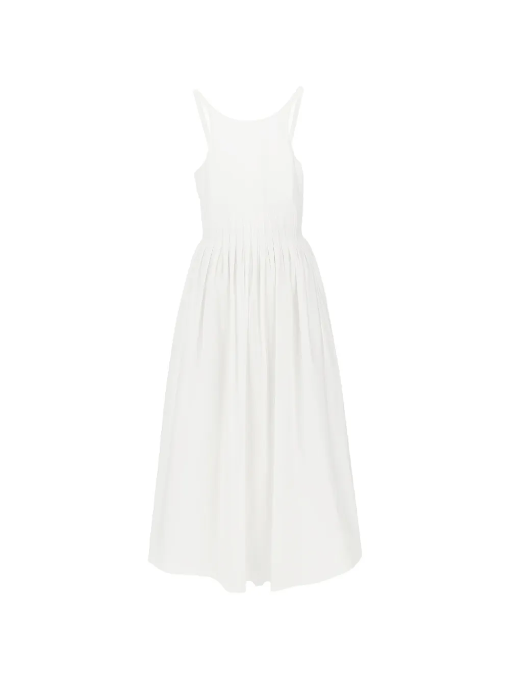 Emporio Armani smocked-waist sleeveless dress - Bianco