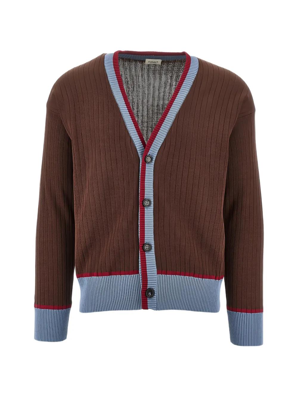 gallia ribbed V-neck cardigan - Marrone