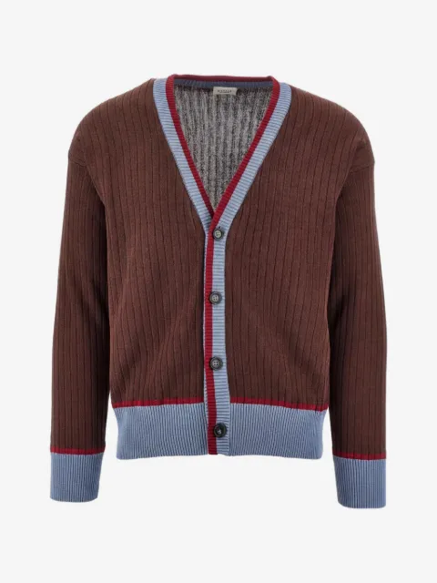 gallia cardigan côtelé à col v