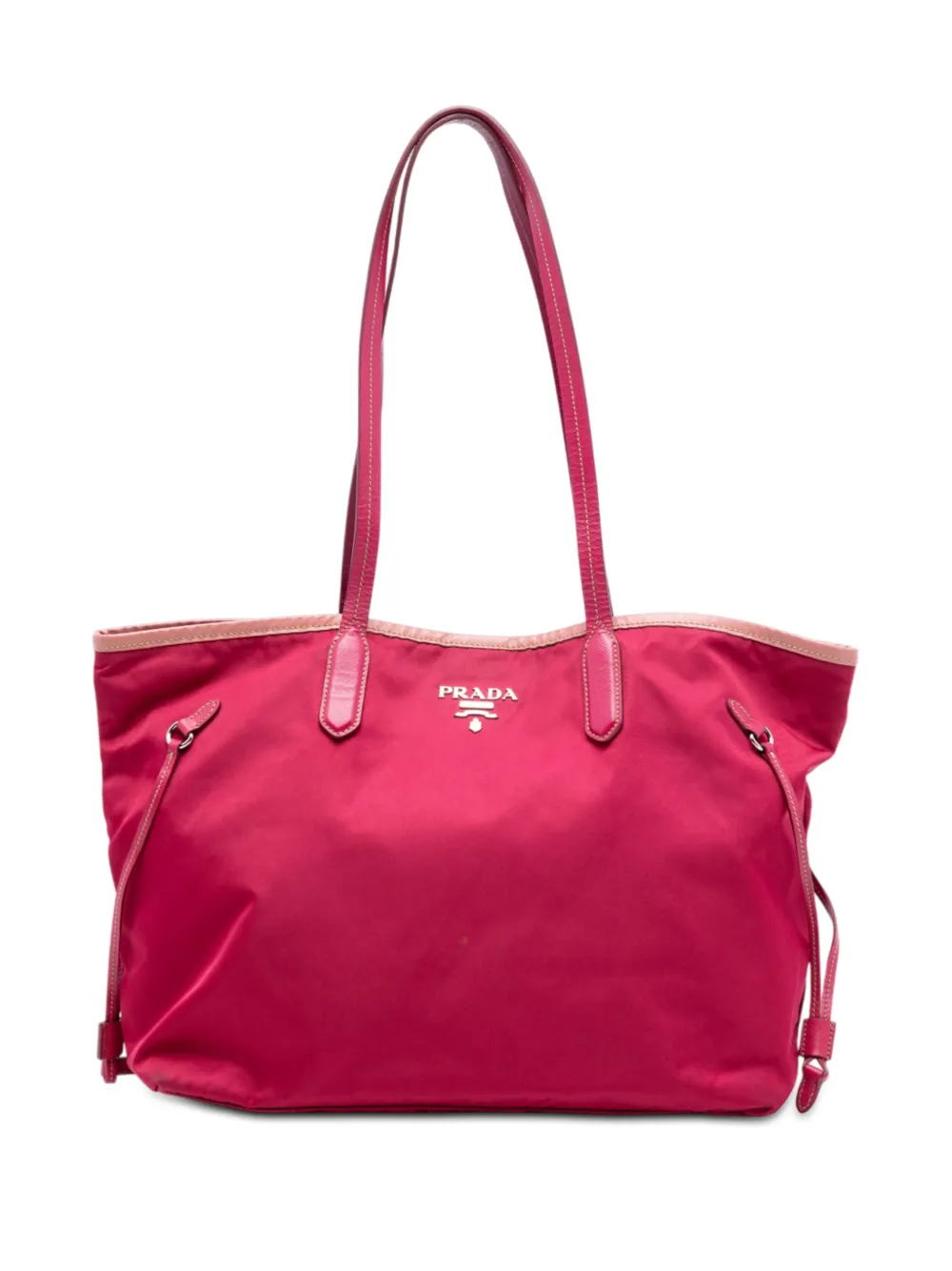 Prada Pre-Owned 2013-2025 Saffiano Trimmed Tessuto Open Convertible Tote satchel - Rosa