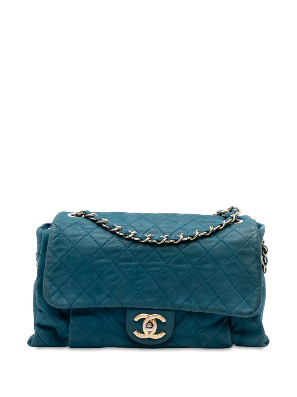CHANEL Pre-Owned 2012-2013 Large Quilted Iridescent Calfskin Chic Quilt Flap shoulder bag - Blu