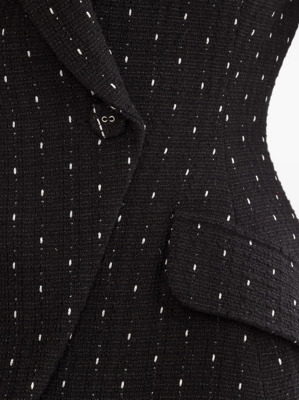 NISSA Bouclé blazer met dubbele rij knopen Zwart