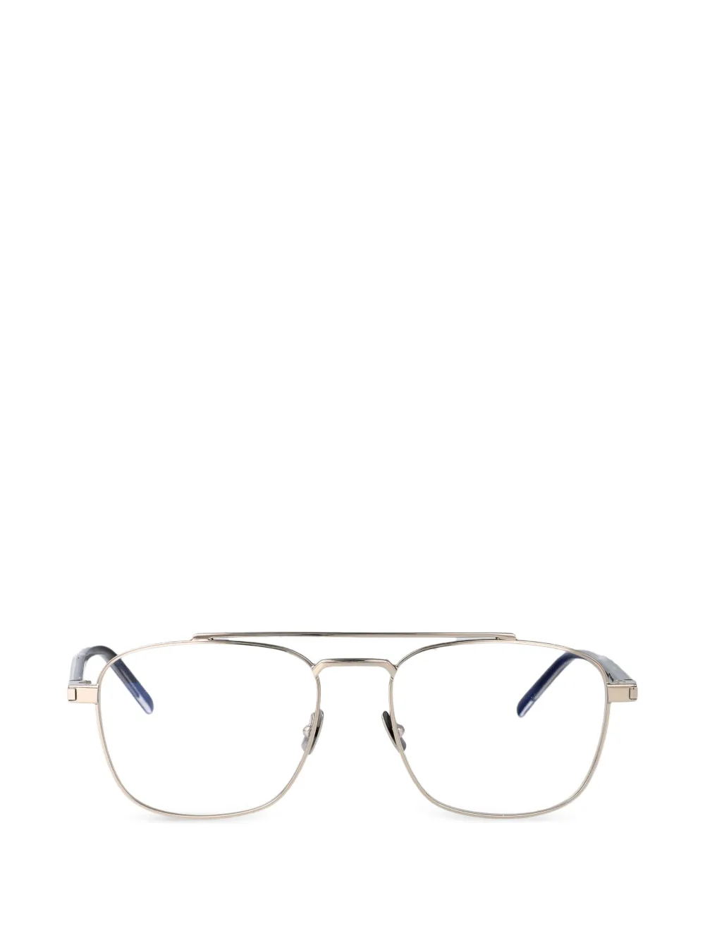 Saint Laurent Eyewear double-bridge pilot-frame glasses - Argento