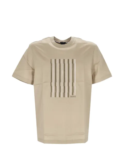 BOSS embroidered-stripe T-shirt