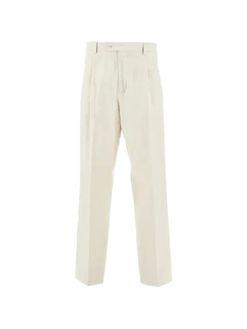 MARSEM pleated slub-texture trousers