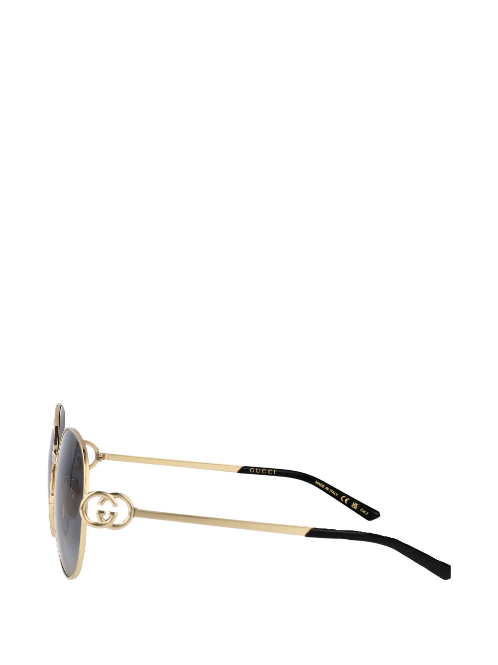 Gucci Eyewear Interlocking GG zonnebril met rond montuur Goud