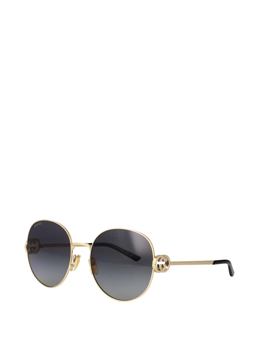 Gucci Eyewear Interlocking GG zonnebril met rond montuur Goud