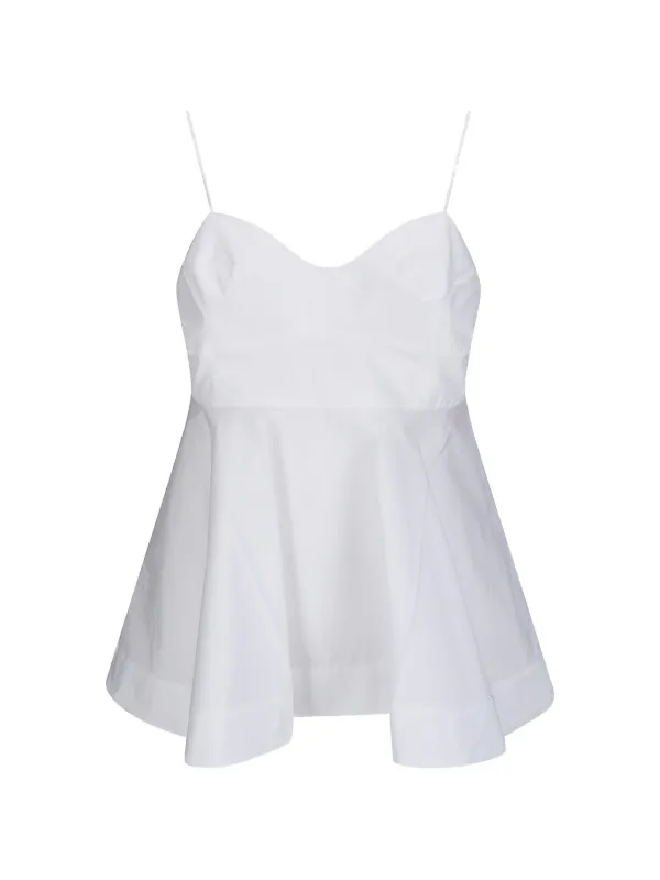 Róhe Bustier Peplum Top in White