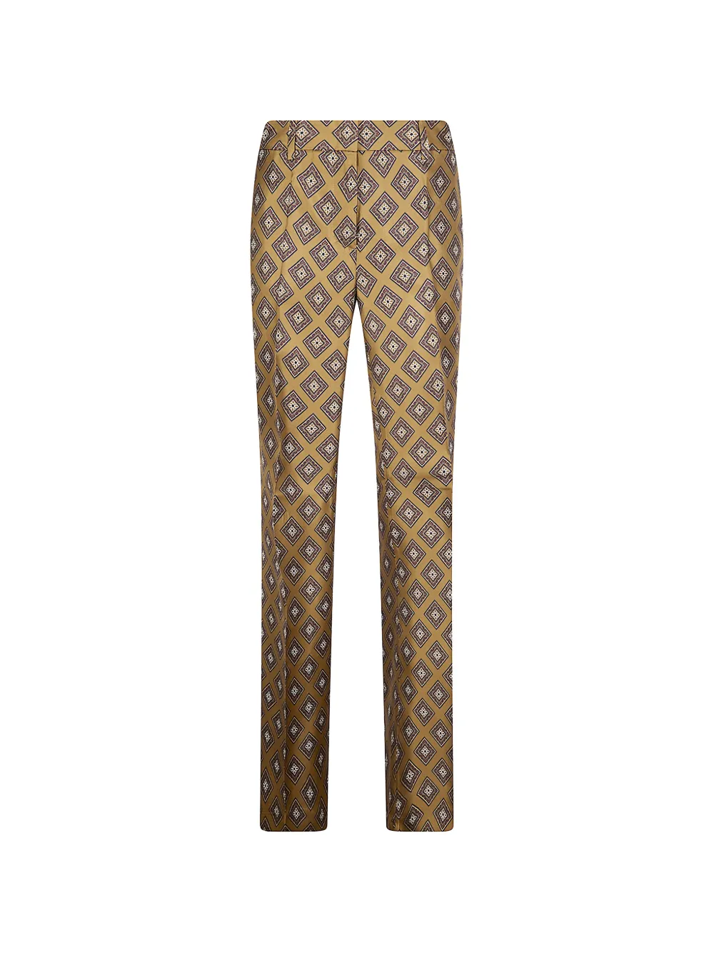 Alberto Biani geometric-print straight-leg trousers - Toni neutri