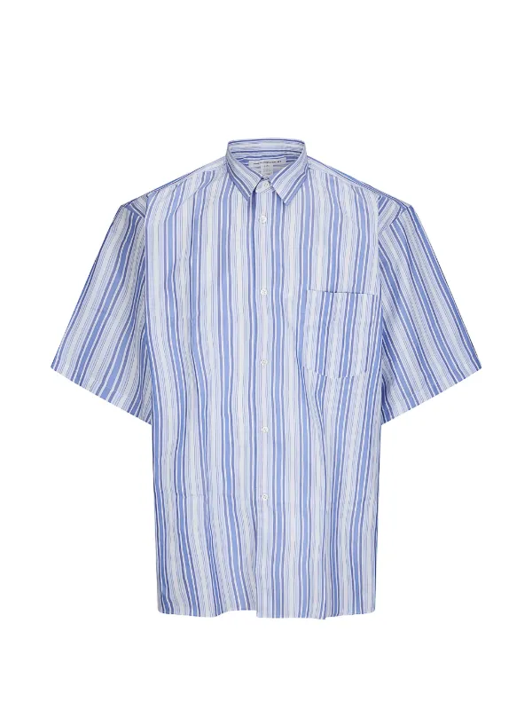 Comme Des Garçons Shirt ストライプ ショートスリーブシャツ | ブルー
