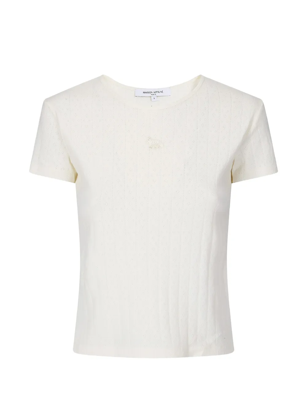 Maison Kitsuné Baby Fox pointelle T-shirt - Toni neutri