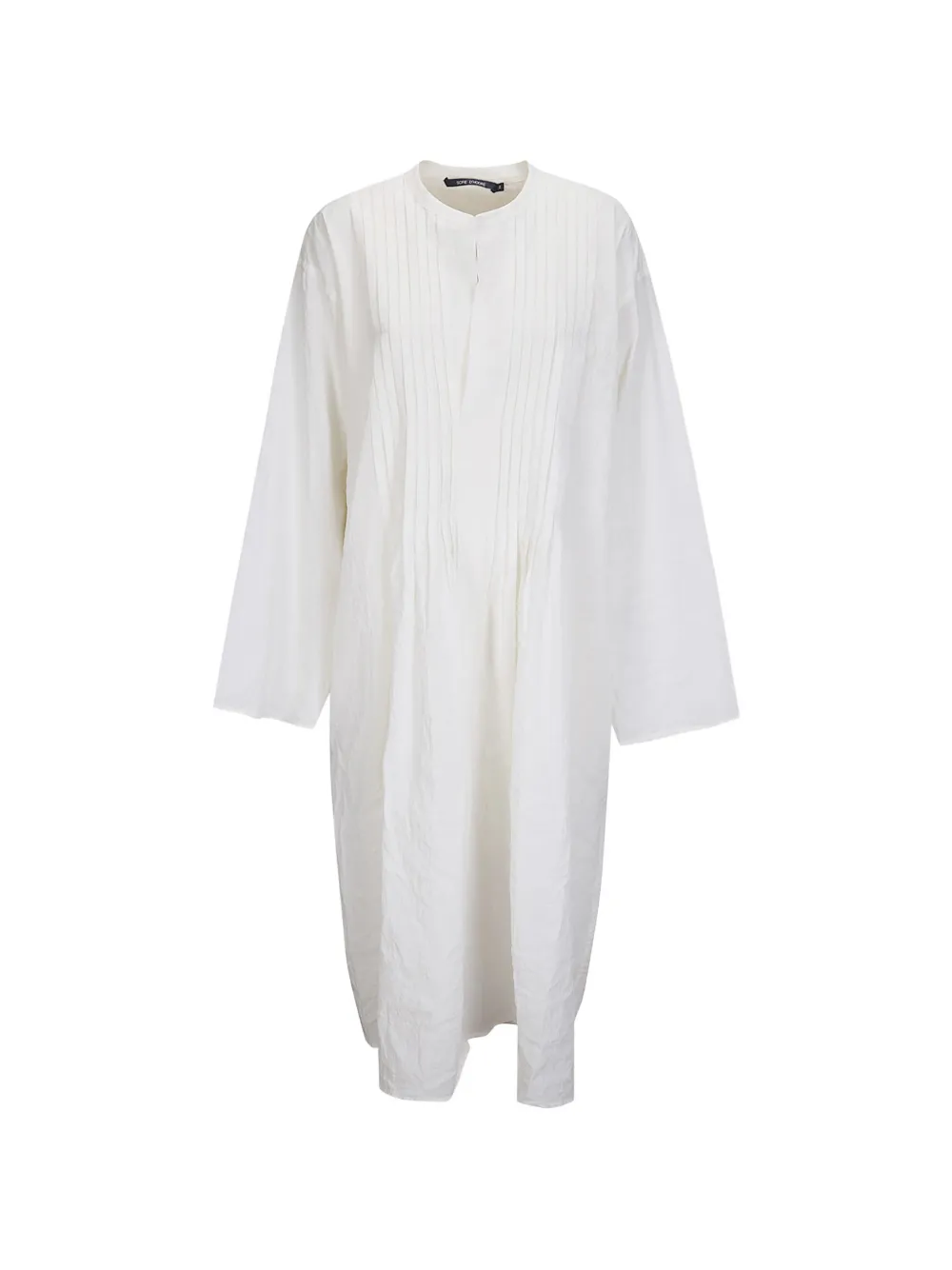 Sofie D'hoore pleated-chest long-sleeved midi dress - Bianco