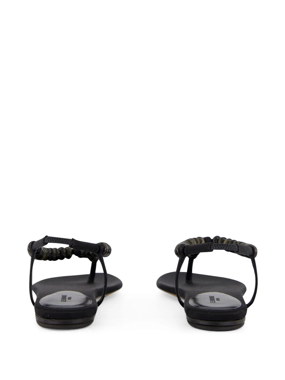 Le Monde Beryl beaded silk-satin sandals Zwart
