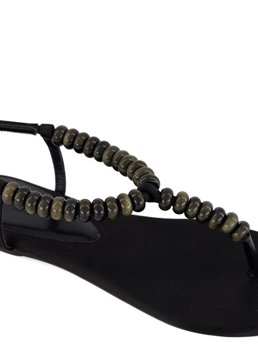 Le Monde Beryl beaded silk-satin sandals Zwart