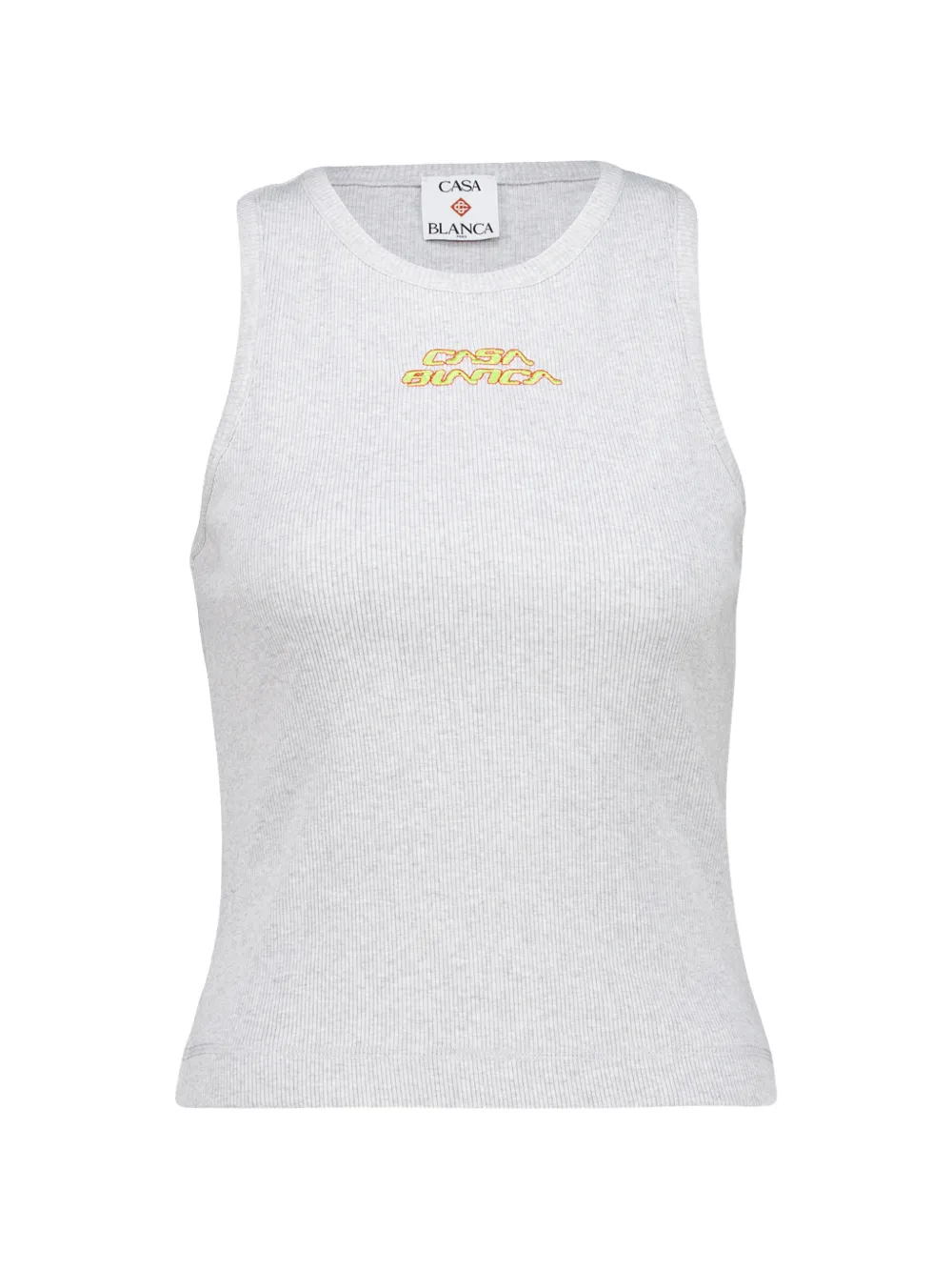 Casablanca ribbed-knit logo-print tank top - Grau