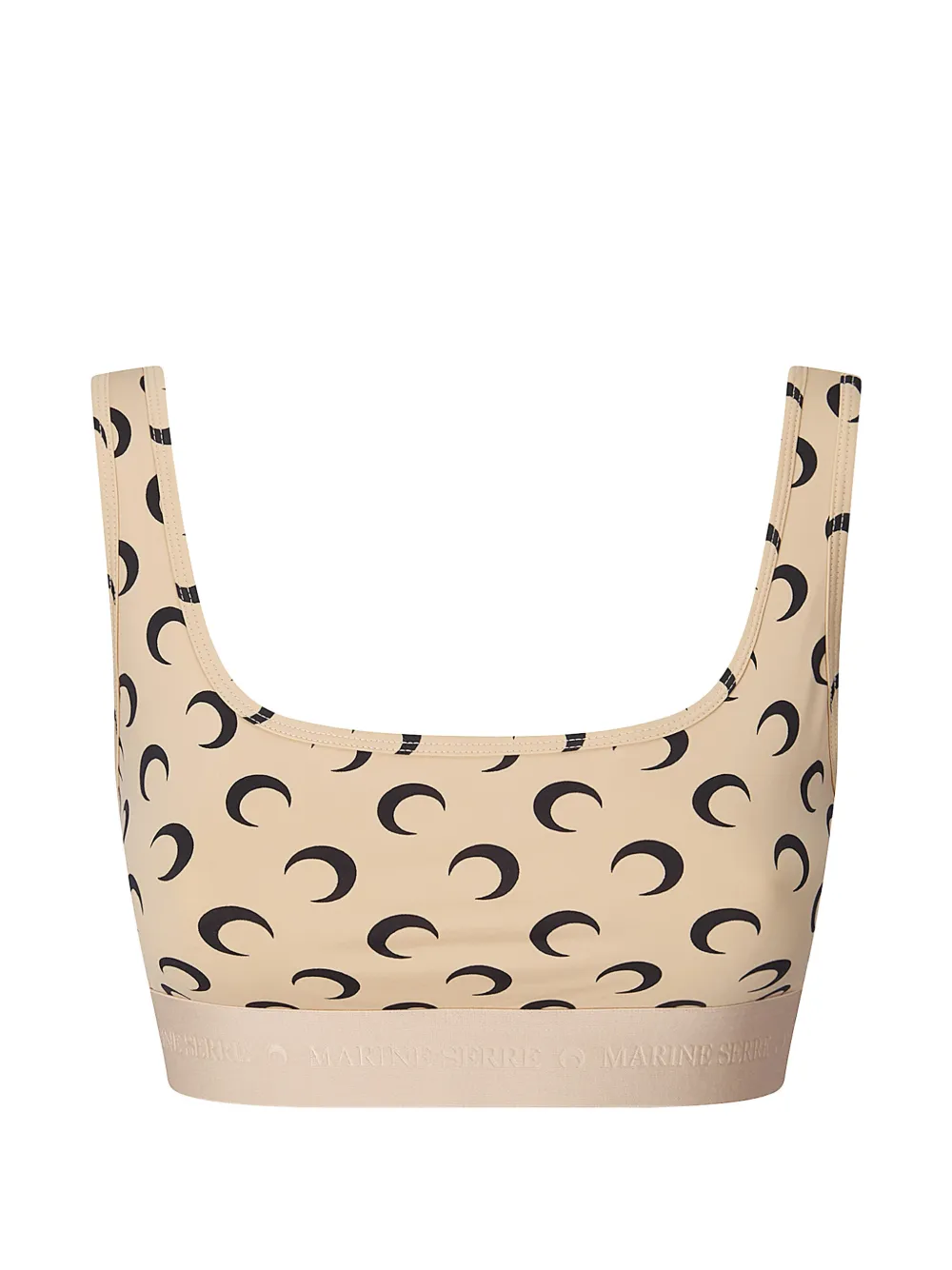 Marine Serre moon-print sports bra - Nude