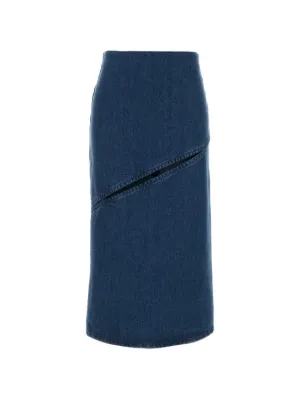Jil Sander フロントスリット スカート | ブルー | FARFETCH JP