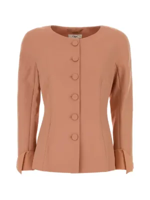 Chloé アイボリー ノーカラージャケット Chloé ノーカラージャケット | ニュートラル | FARFETCH JP