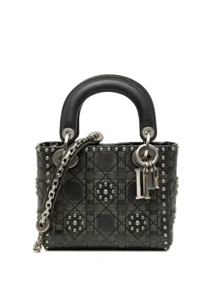 ☆Dior クリスチャンディオール リスパール サテン ハンドバッグ Christian Dior Pre-Owned 2017 ミニ サテン カナージュ ストラス