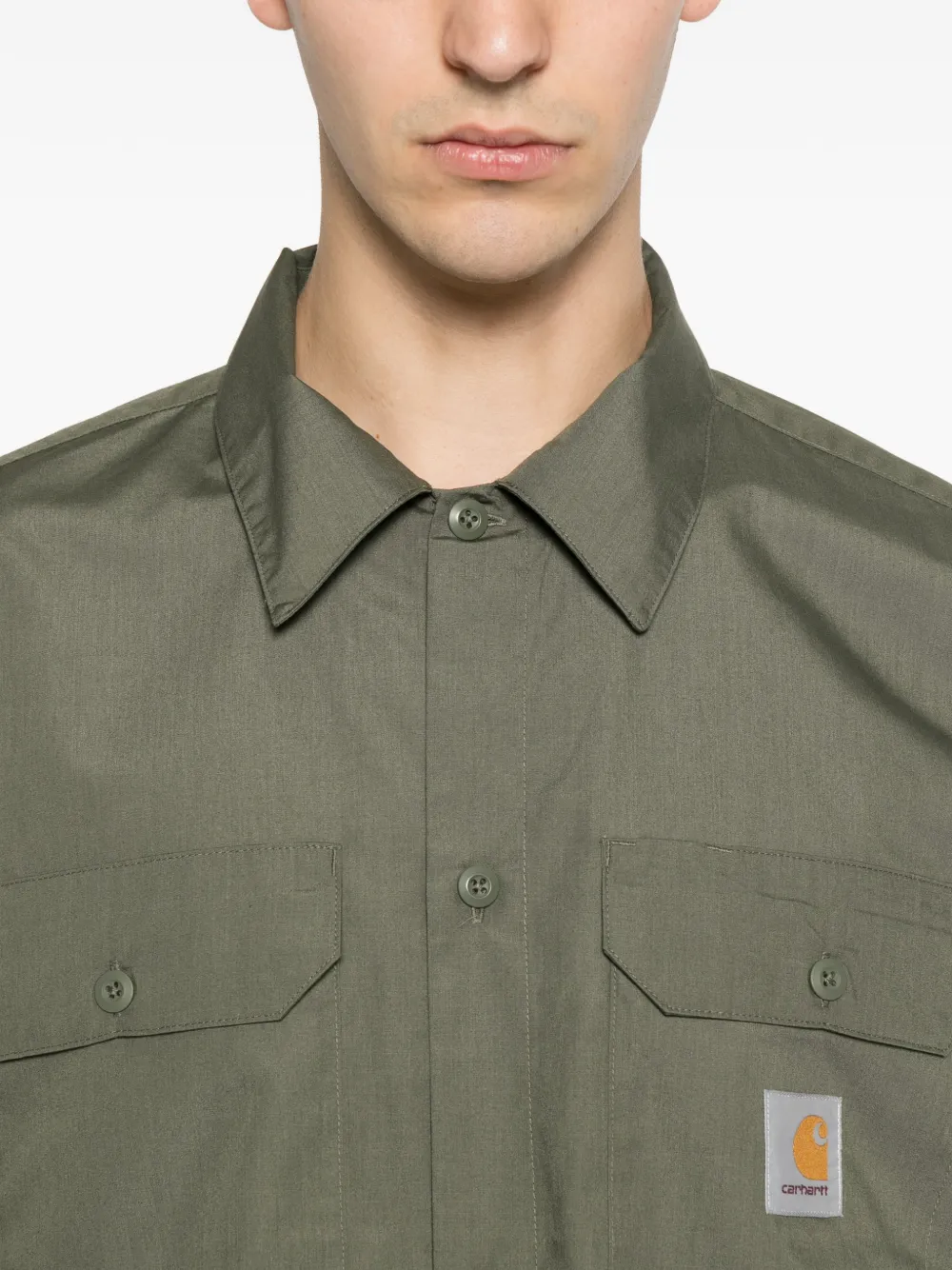 Carhartt WIP Craft overhemd met logopatch en korte mouwen Groen